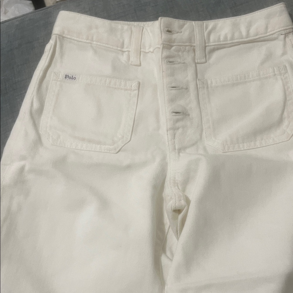 Polo by Ralph Lauren Cream Button-Fly Jeans
